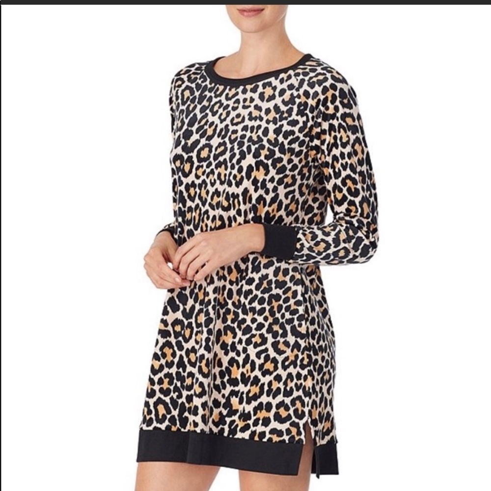 Kate Spade Velour Leopard Print Sleep Shirt
